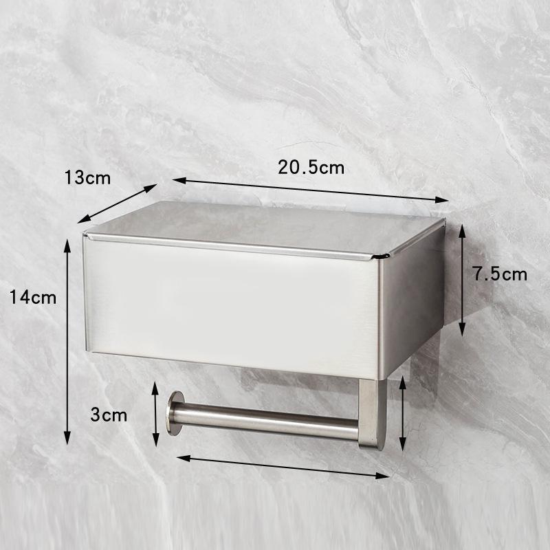 Stainless Steel Hole-Free Toilet Paper Holder & Storage Rack for Bathroom