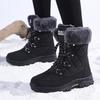 Women's Size 42 Warm Velvet-Lined Winter Snow Boots - Non-Slip, Wear-Resistant, Cold-Resistant Cotton Shoes.