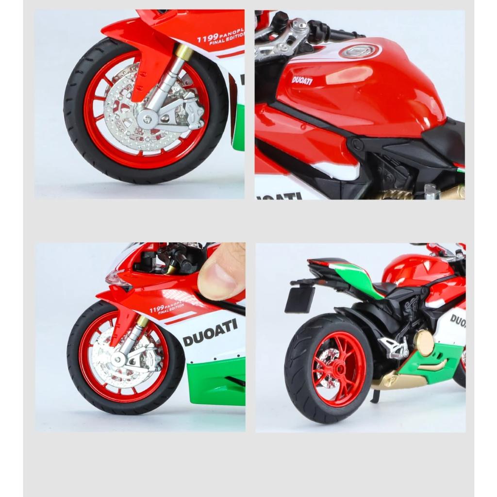 1/12 Ducati 1199 Panigale Assembled Version Motorcycle Model Toy Vehicle Collection Shork-Absorber Off Road Autocycle Toy