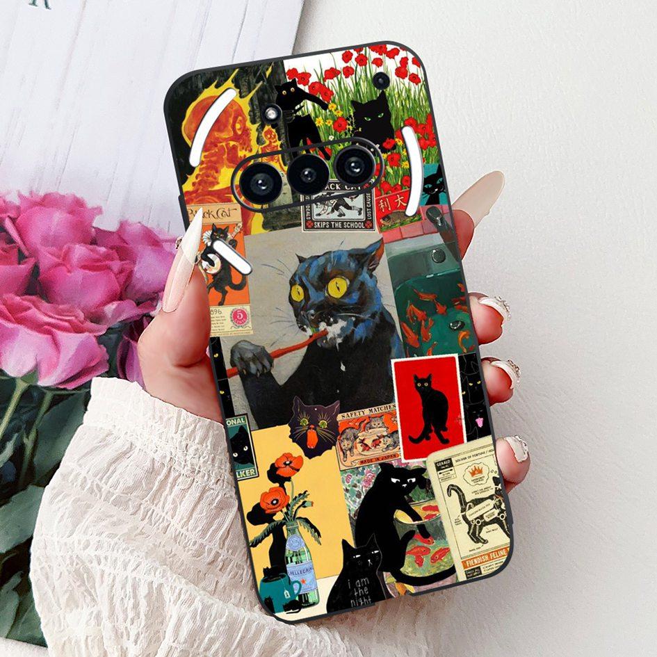 For Nothing Phone 3A 2025 Case A059 Fashion Flower Cats Cartoon Silicone Soft Shockproof Cover For Nothing Phone3A 3A Pro Bumper