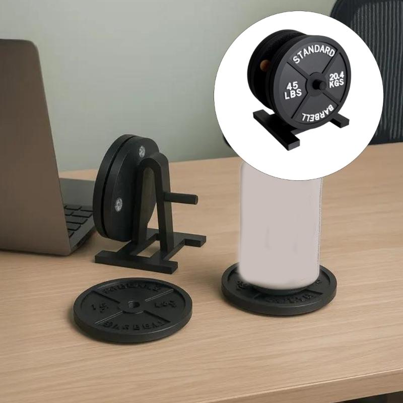 ABS Weight Plate Coaster with Integrated Stand Barbell Bumper Plate Drink Coaster For Neat Organization