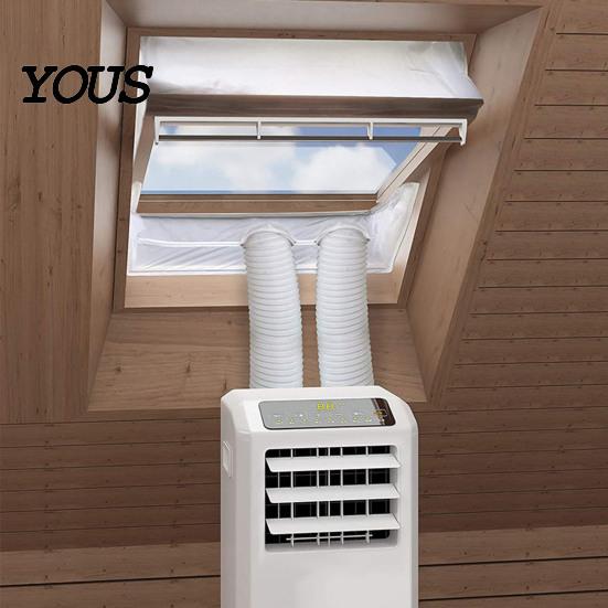 Window Air Conditioner Kit Seal Cloth for Portable AC, Adjustable No Drill Vent Kit, Fabric Cover Sliding