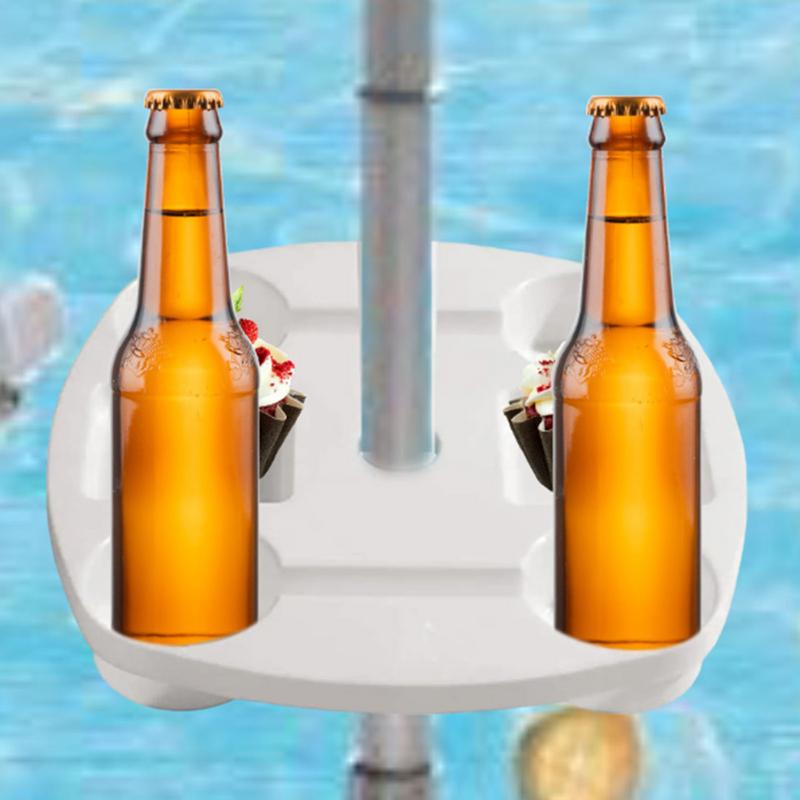 Beach Umbrella Table Tray 4 Drink Holders And Tray Slots Pool Umbrella Table Adjustable Outdoor Tray Table For Beach And Patio
