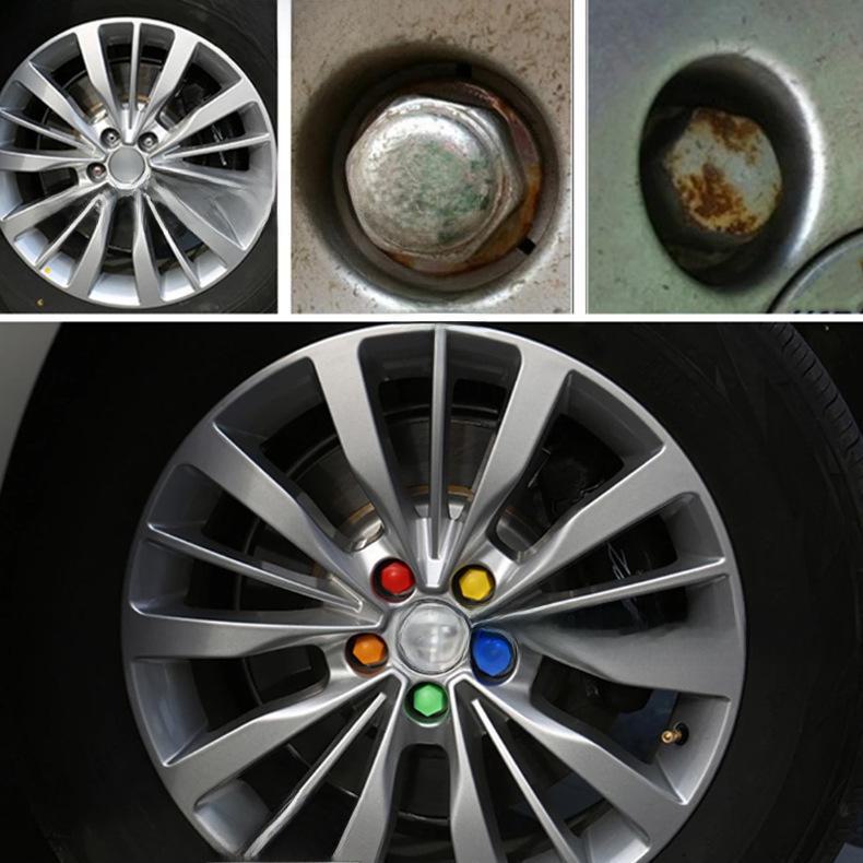 Universal Tire Nut Wheel Hub Protective Cover Set - 17mm, 19mm, 21mm