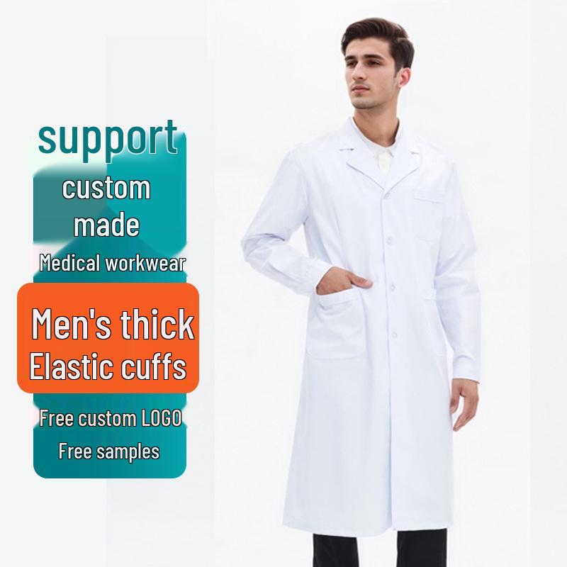 Unisex Custom Logo Long Sleeve Laboratory Coat