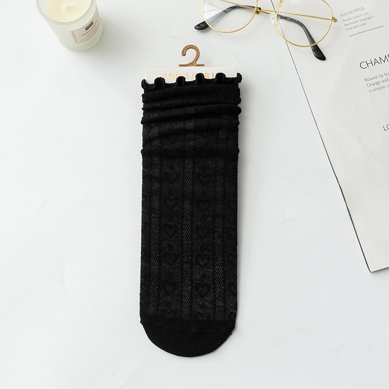 Girls Socks Summer Thin Breathable Mesh Baby Stockings College Wind Sweet Children'S Love Knee Socks