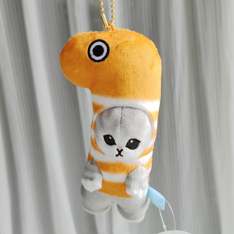 Shark Cat Fried Shrimp Plush Keychain