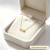 Elegant Stainless Steel Paperclip Pendant Necklace for Women - Versatile Light Luxury Clavicle Accessory