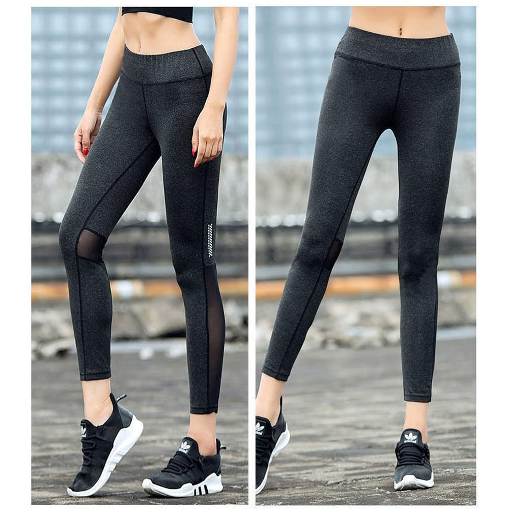 Yodilala Yoga Cropped Sport Patterned Yoga and Training Women's Leggings, Moisture-Wicking, Quick-Drying, Stretchy, Length, Tights, Long, Pants,