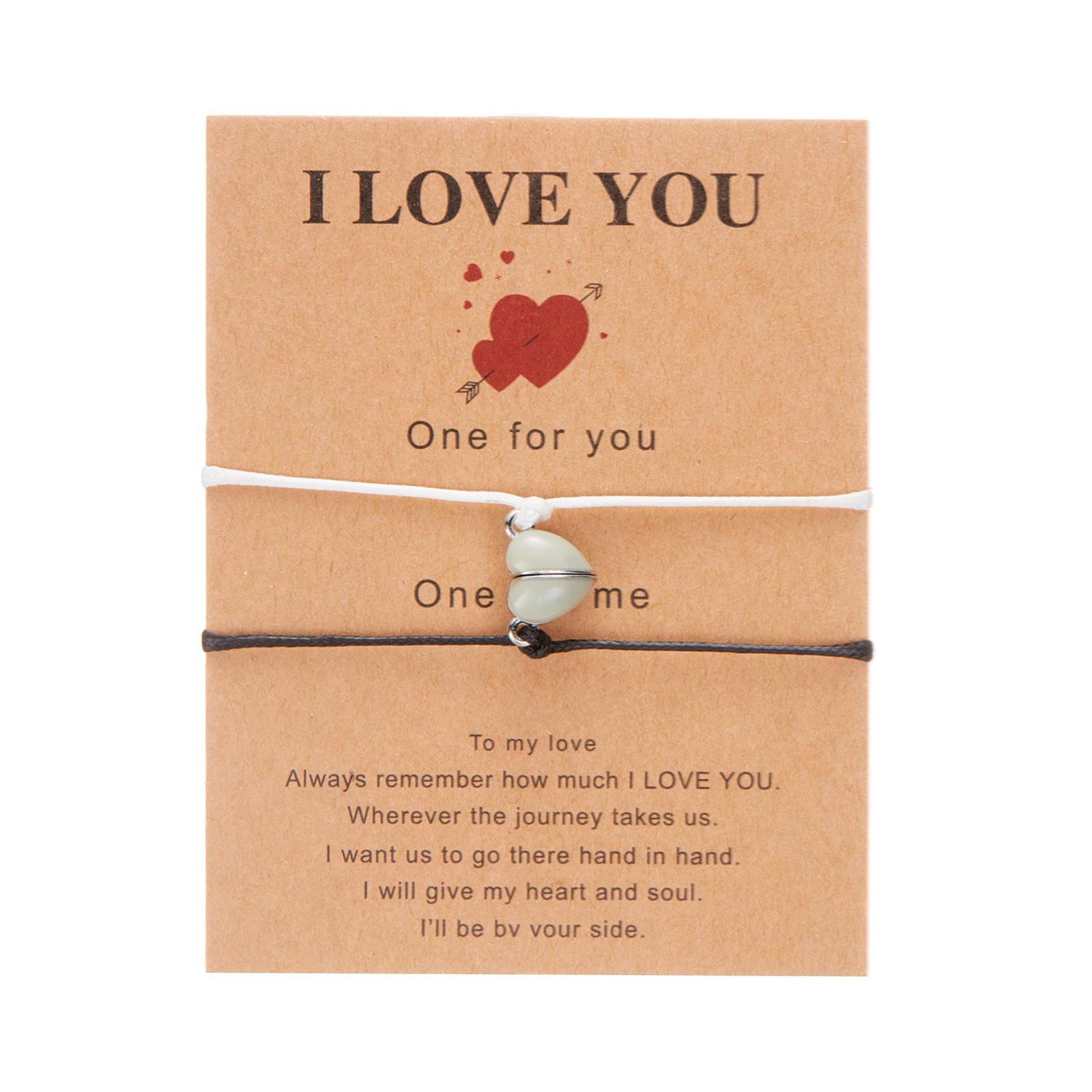 

Светящаяся любовная пара, лучший друг, ручная плетеная регулируемая веревка для рук, 2 шт. One Size белый