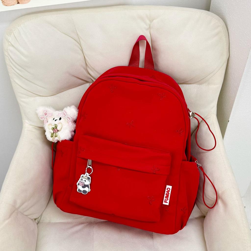 Schoolbag Japanese ins small fresh solid color versatile schoolbag large capacity junior high school student backpack leisure travel backpack