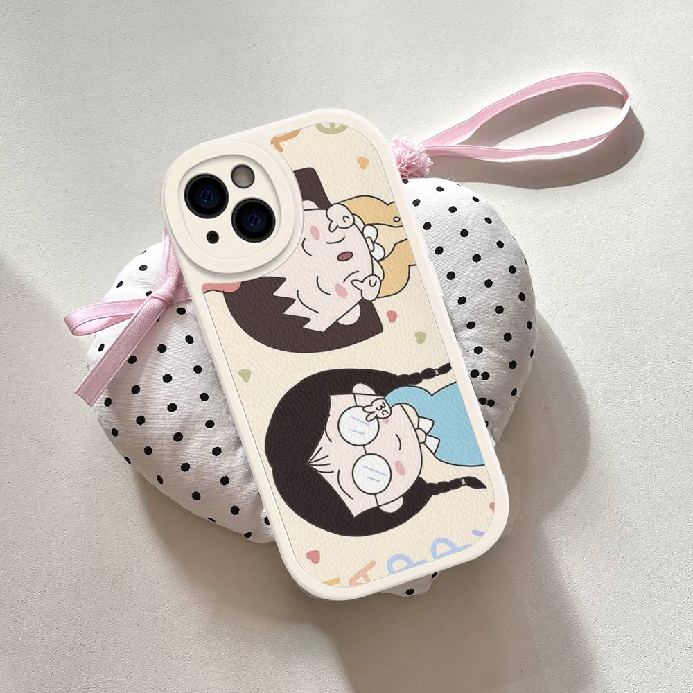 Catoon Chibi M-Maruko ChanS Phone Case For IPhone 16 15 14 13 12 11 Pro Max Plus Shockproof Leather Cover
