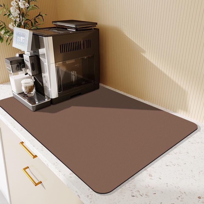 Kitchen Countertop Drain & Absorbent Mat for Dishes, Dining Table, and Coffee Machine