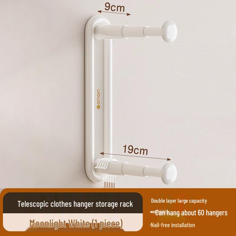 Wall-Mounted Clothes Rack for Balcony & Household Drying, Hanging, and Storage