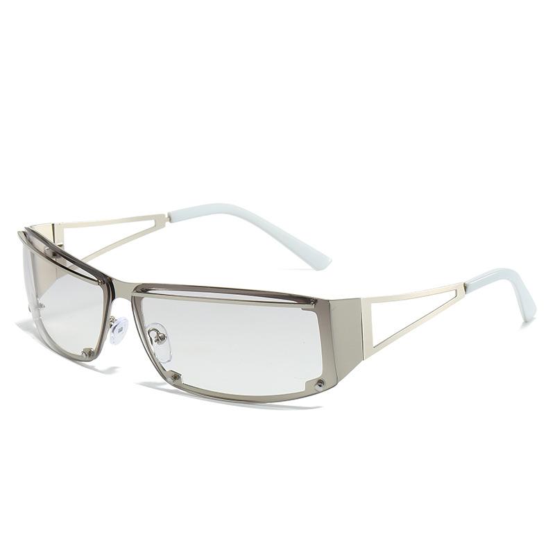 

Y2k Punk Sunglasses Women Futuristic Rimless Gradient Sun Glasses UV400 Ladies Men Fashion Small Wrap Around Eyewear Shades As shown срібний