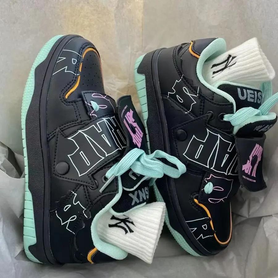 

Модная женская обувь для мужчин унисекс в стиле ретро, граффити, панк, скейтборд, качественные кожаные кроссовки для пар, для занятий спортом на открытом воздухе, повседневная обувь 36