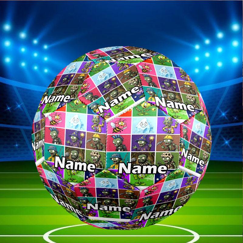 Custom Name Personalized Plants vs. Zombies Print Size 5 Soccer Ball Training & Match Football, for Team, Kicking, Gift for Football Enthusiasts