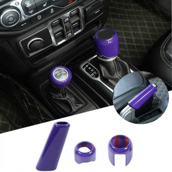 Center Handbrake Brake Gear Shift 4WD Trim Cover for 18+ Jeep Wrangler JL Purple