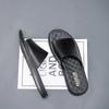 2025Summer Men's Slippers Lightweight PU Soft Leather Slippers Casual Peep Toe Beach Shoes for Men Non Slip Flat Slippers Slides