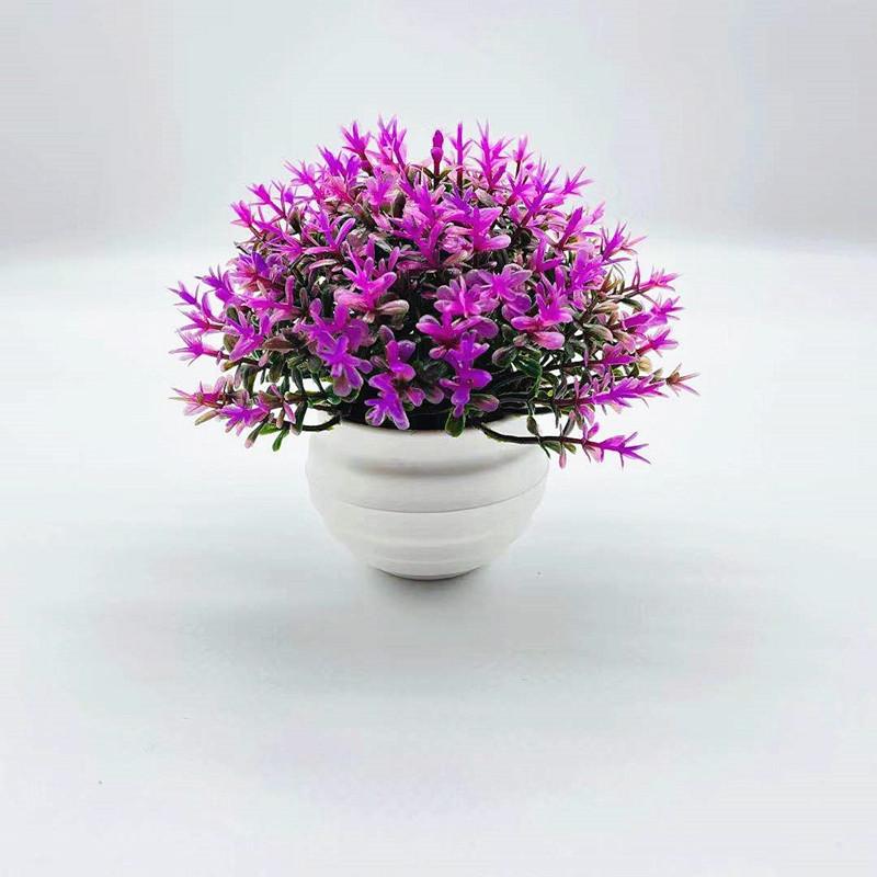 Plantas Artificiales en Maceta Flores Artificiales Adornos Pequeños Hierba de Cuatro Patas Pequeñas Plantas Verdes Hemisféricas