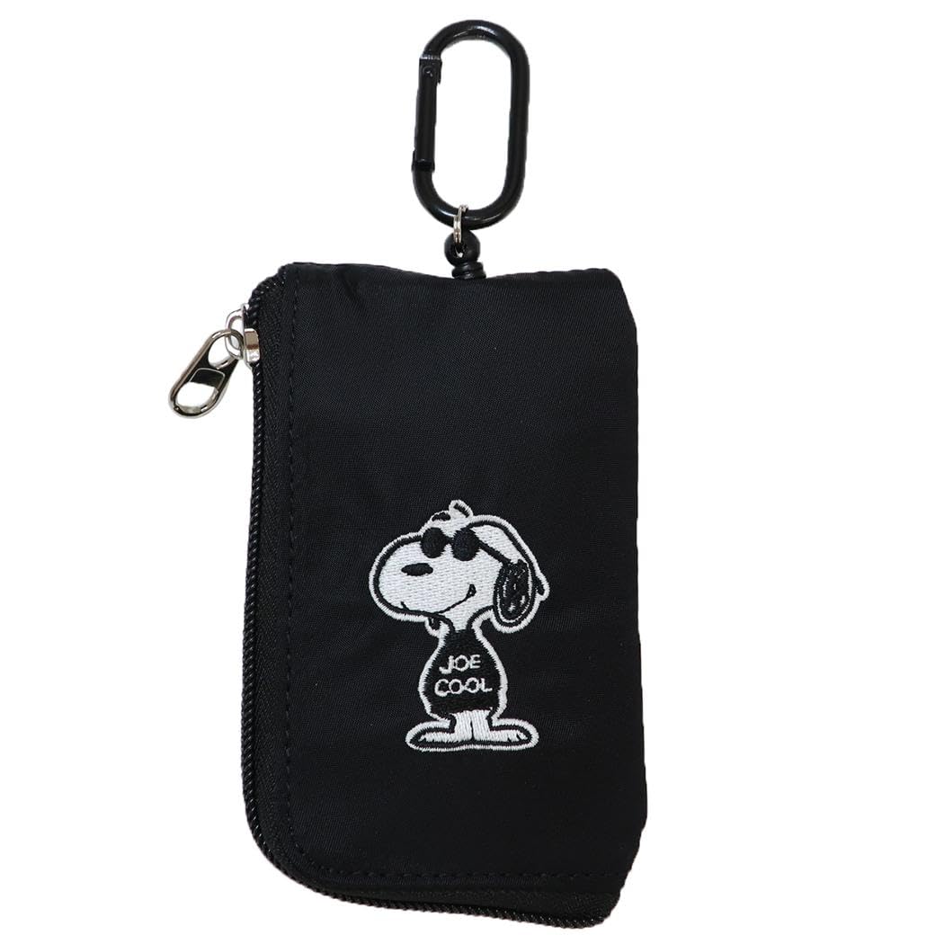 MARIMOCRAFTSNOOPY Джо Крутой Монохромная Сумочка-чехол для Пропуска на Ключи x x D2см Peanuts Пропуск на Ключи Пропуск на Ключи Катушка для Ключей (Фронт) В12.5 Ш7.5 (SPIK-453) - Кошелек, Чехол, Женский &