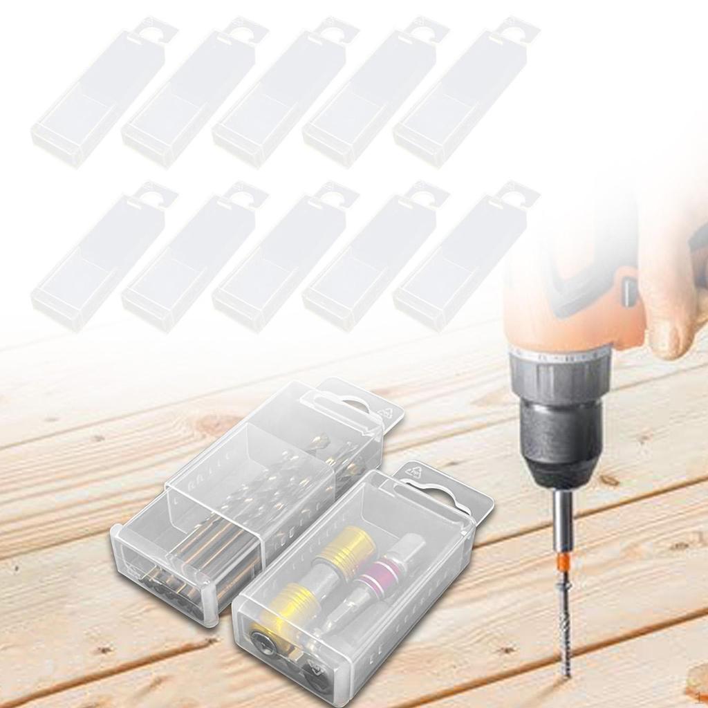 Cutie de depozitare pentru burghie 10 buc. Recipient pentru frecare, reglabil telescopic