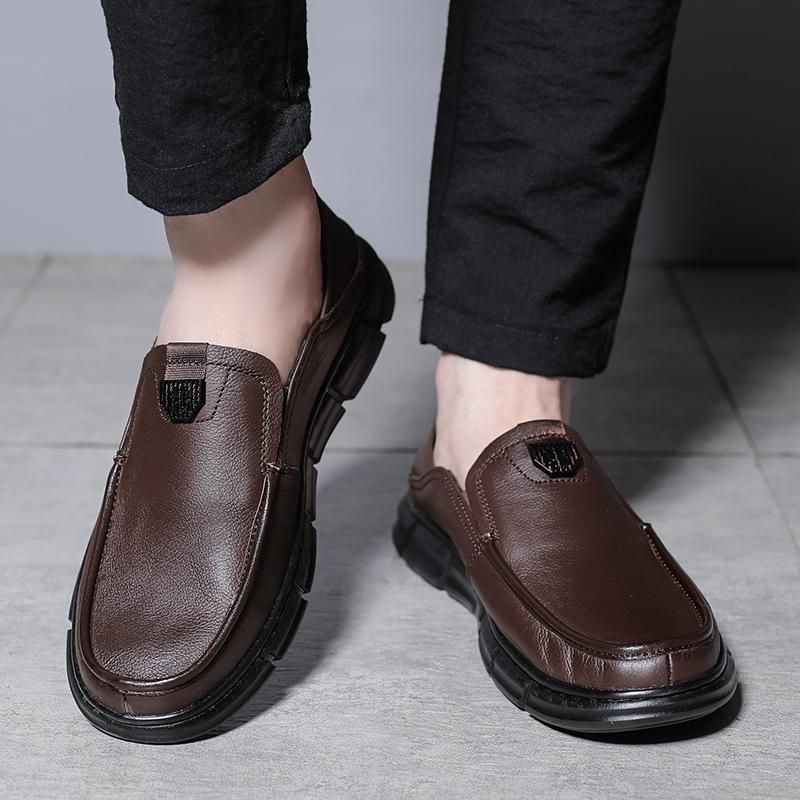 Mode Lyxmärke Gåskor Formella Herr Loafers Mockasiner Andningsbara Slip on Herr Båtskor Äkta Läder Herr Fritidsskor