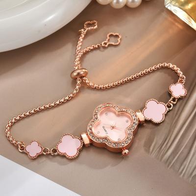 Glücksklee Armbanduhr für Damen, Grün, Hohe Mode, Exquisite Uhr