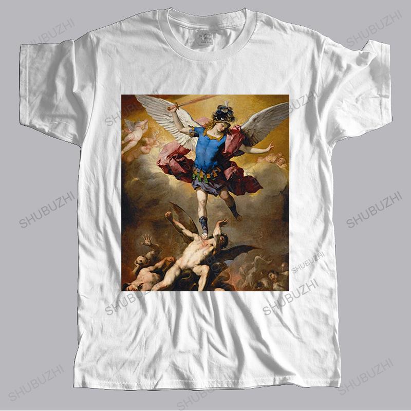 Cotton Unisexy Color Tshirt Unisex Summer Casual Tees St Michael The Archangel Artwork New Unisexs Short Sleeve T Shirts Print Tshirt
