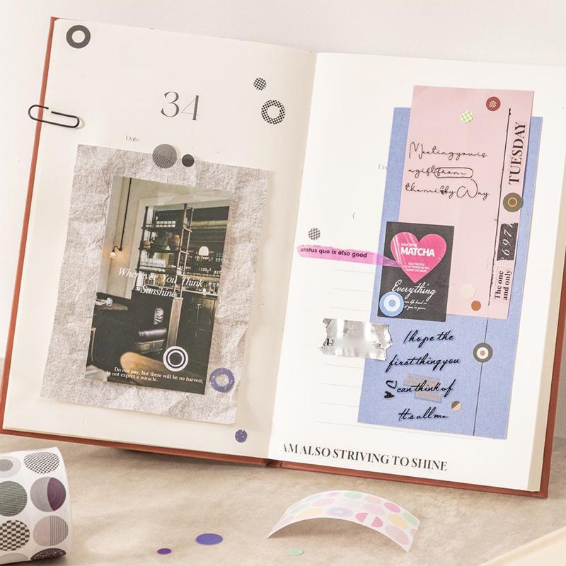Mr.paper Dot Sticker Tape Four Seasons Natural Color Tape Handbook Decoration Mobile Computer Art Decoration