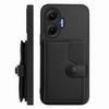 Etui do Xiaomi Poco F7 5G/Redmi Turbo 4 Pro 5G z blokadą RFID, uchwytem na karty i podstawką, tył telefonu z TPU + skóry PU