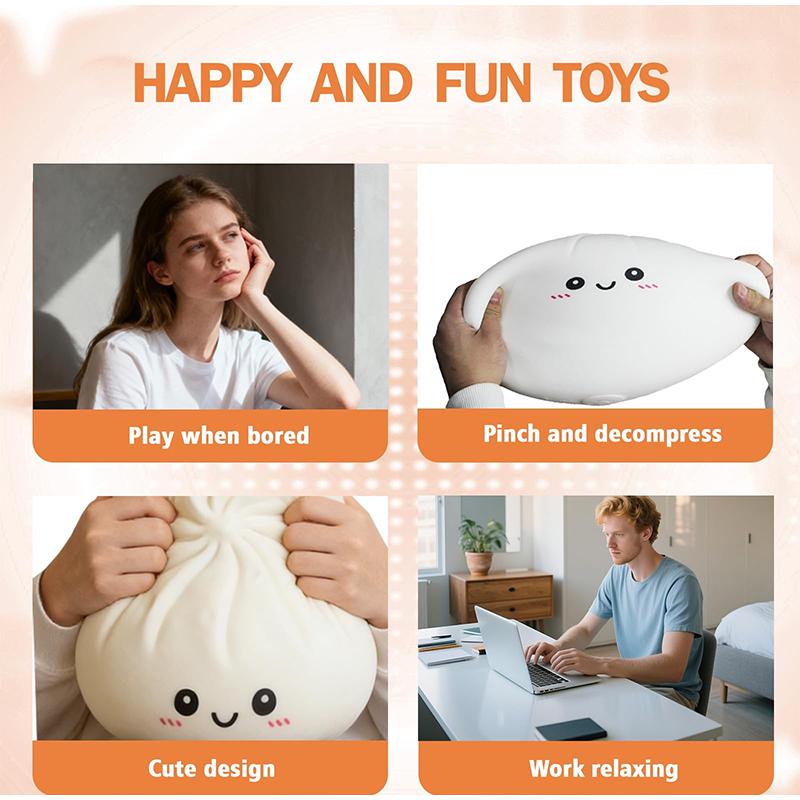 25Cm Simulation Color Bun Dumplings Extrusion Toy Reusable Slow Rebound Decompression Dough Relieve Anxiety Bun Party Gift