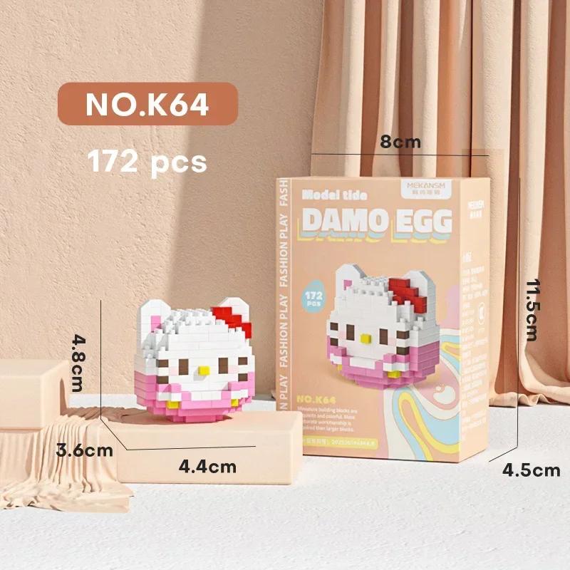 Stitch LinaBell Hello Kitty Sanrio Construction Blocks Damo Egg Cartoon Figrues Bricks Children's Assembly Playthings Model Present