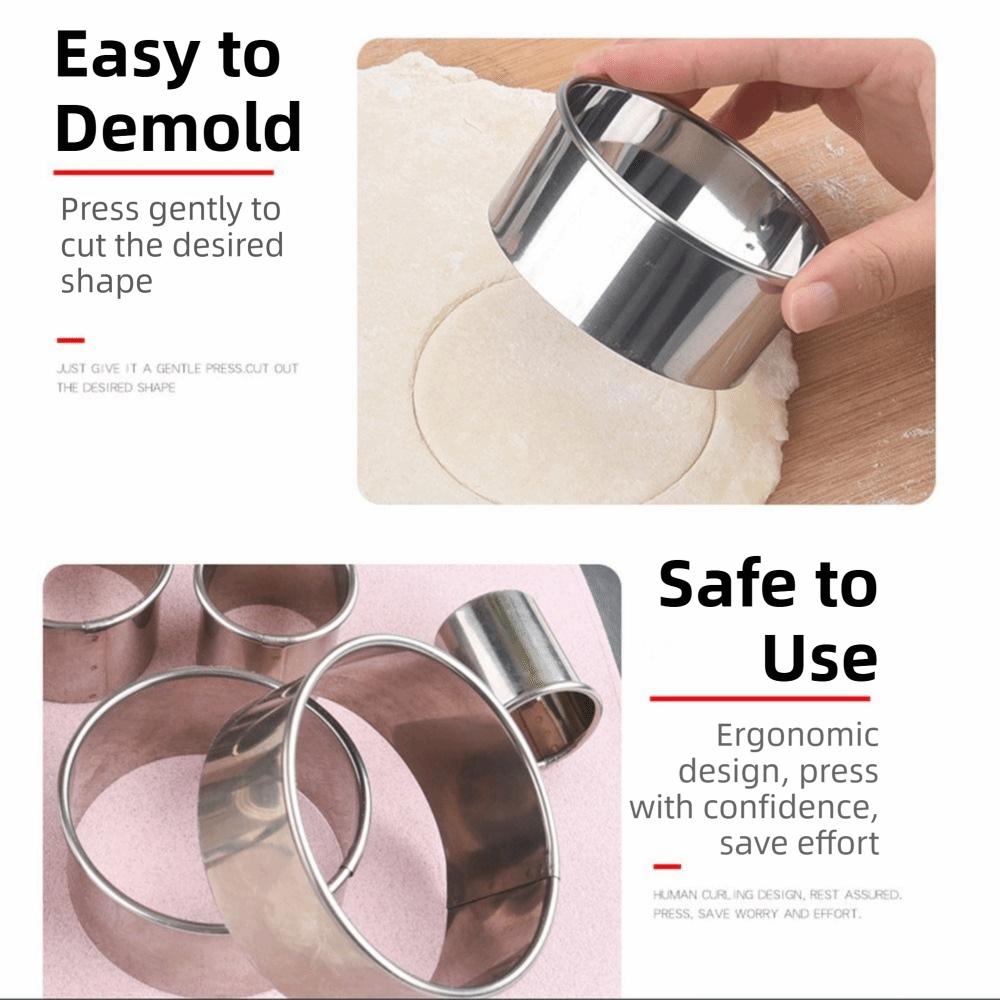 5Pcs Graduated Sizes Biscuit Mold Set Round Pastry Baking Circle Ring Dumpling Skin Cutters  Baking