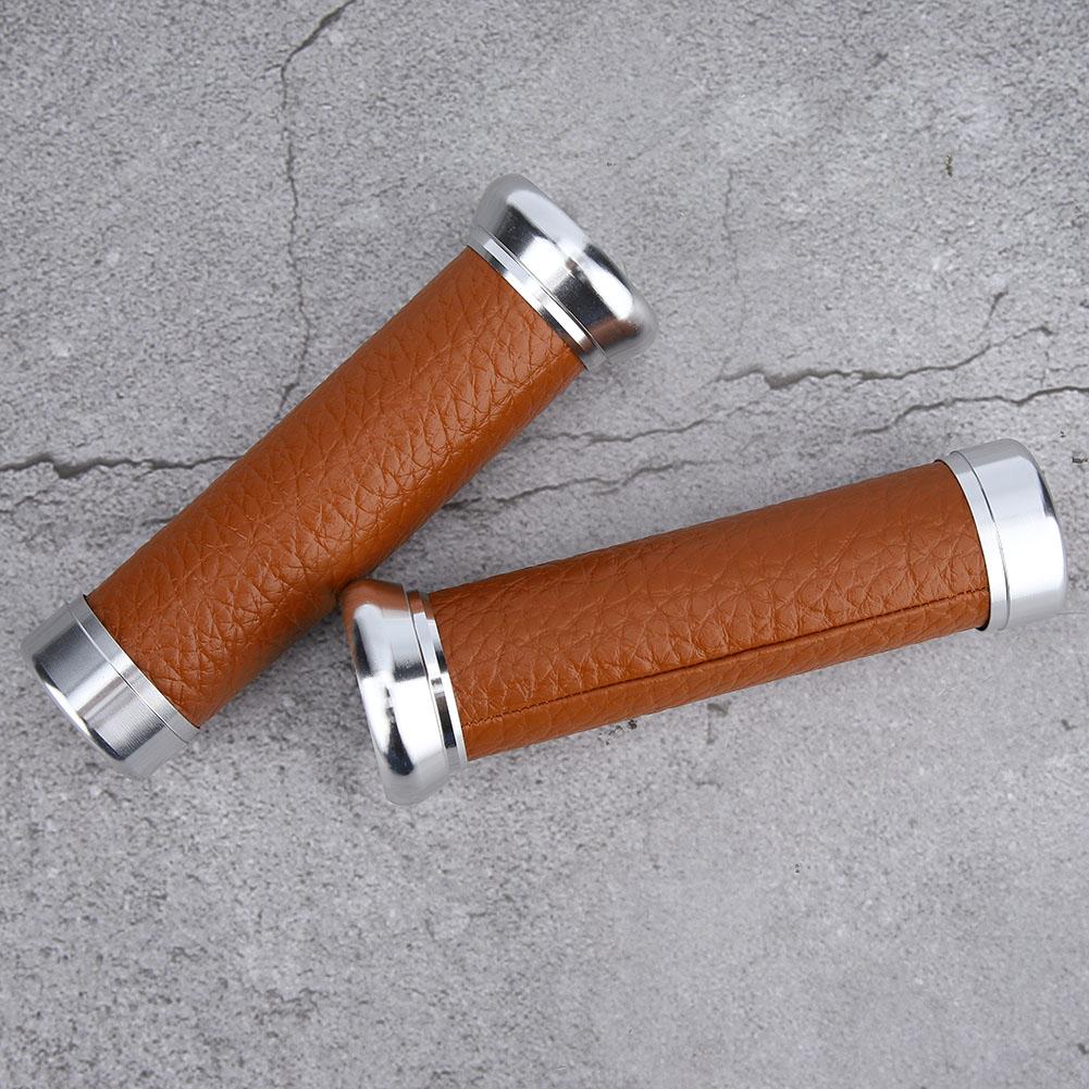Universal Motorcycle Handle Grips Skid Resistance Protection Accessories Replacement (Brown)
