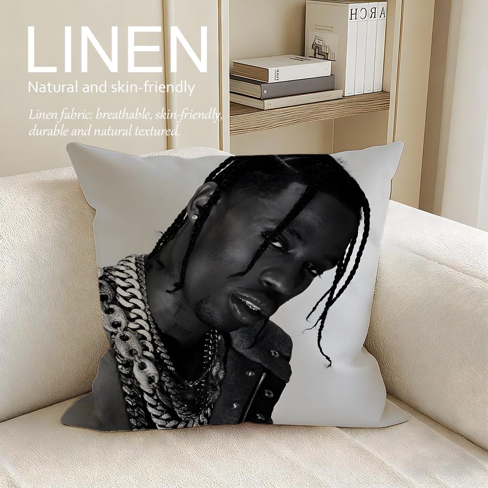 Music Travis Scott Cushion Cover Pillowcase Set Pcs X X Breathable Washable Sofa Cushion Cover