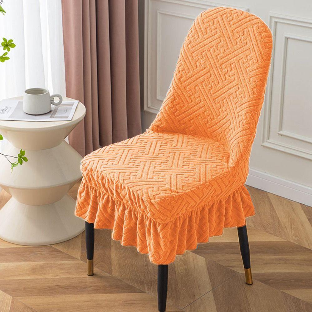 Dustproof Curved Seat Cover Soft Chair Protective Case Jacquard Arc Chair Cover  Household