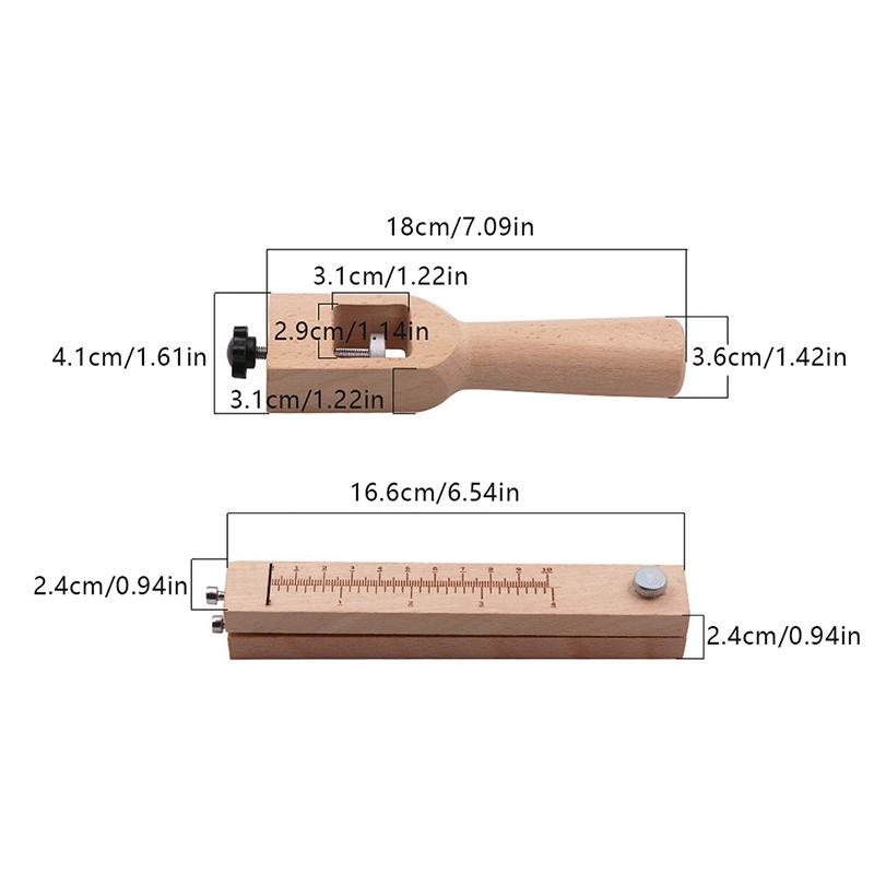 Wooden Adjusting Leather Strap Belt Cutter Leather Strap Cutter With 5 Blades Diy Hand Leather Belt Cutting Craft Tools