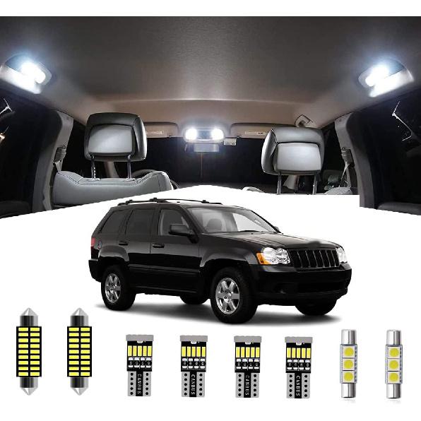 AWALITED 14pcs Grand Cherokee Interior LED Lights Kit Super Bright LED Map Dome Light Bulbs Replacement for 1999-2010 Jeep Grand Cherokee all models