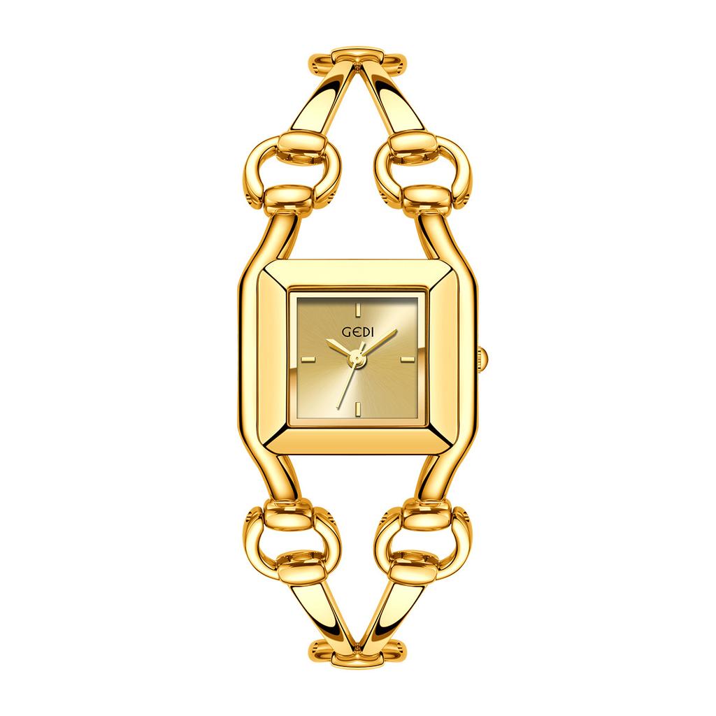 Luxe Eenvoudig High-End Armband Klein Vierkant Horloge Niche Hoge Waarde Mode Legering Waterdicht Dames Kwarts Horloge