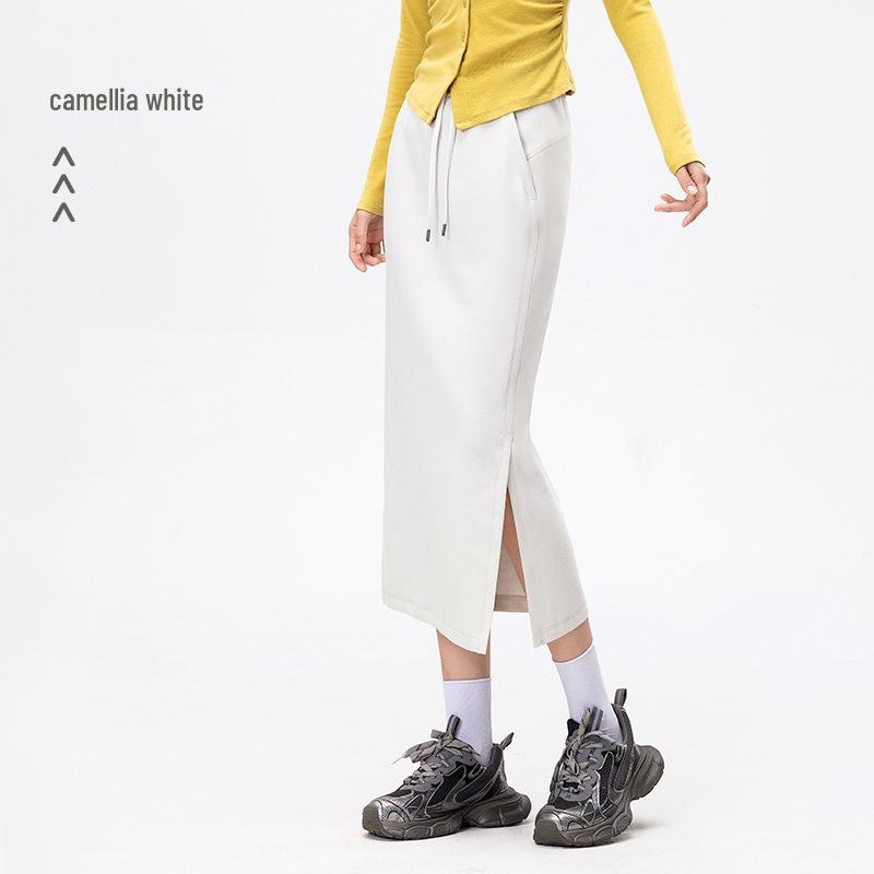 Lulu Style Damen Midi Bleistiftrock mit Kordelzug: Luftig, Lässig, Sportlich mit Seitenschlitzen & Taschen.