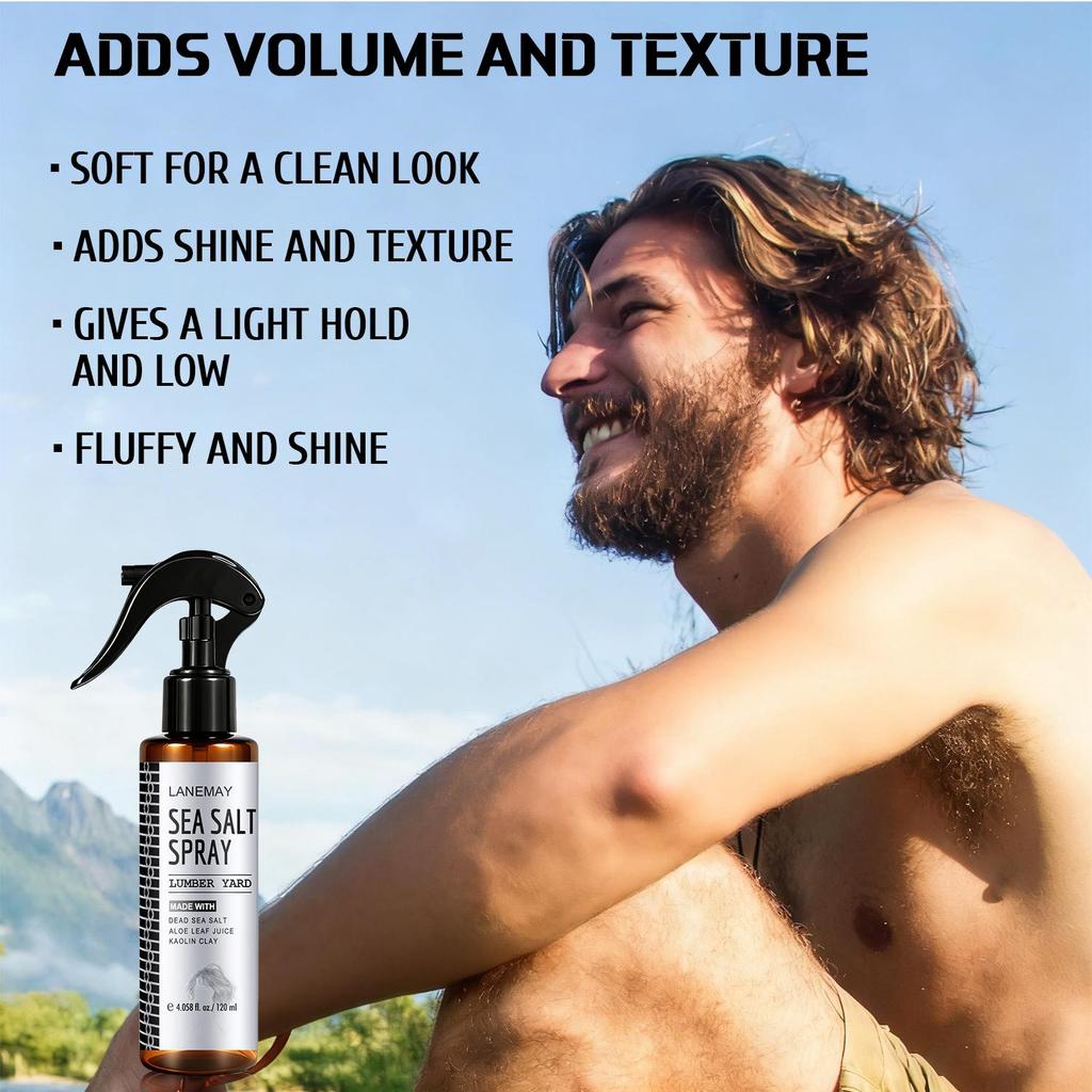 Sea Salt Spray-Soft For A Clean Look- And Shine And Texture-Enhance s Natural Curls And Waves-Suitable For All Hair Types, 120ml