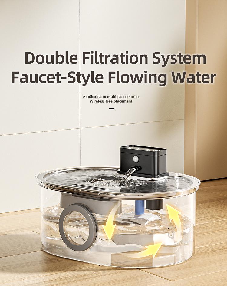 Smart Stainless Steel Cat & Dog Water Fountain with Silent Induction Feature