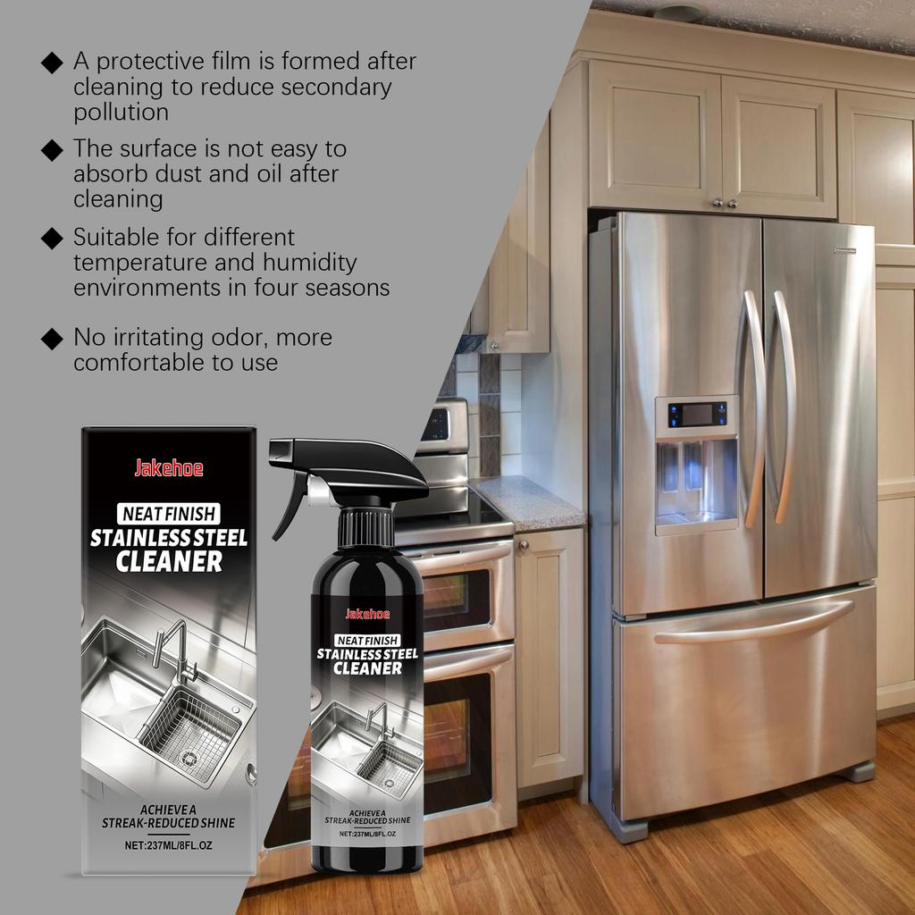 Rengöringsspray för rostfritt stål Polering Köksmaskin Kylskåp Diskho Oljefläckborttagare Fingermärkesfri Streckfri 237ml
