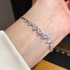 Exquisite Heart & Bow Zircon Bracelet - Fashionable, High-End Hand Jewelry for Women