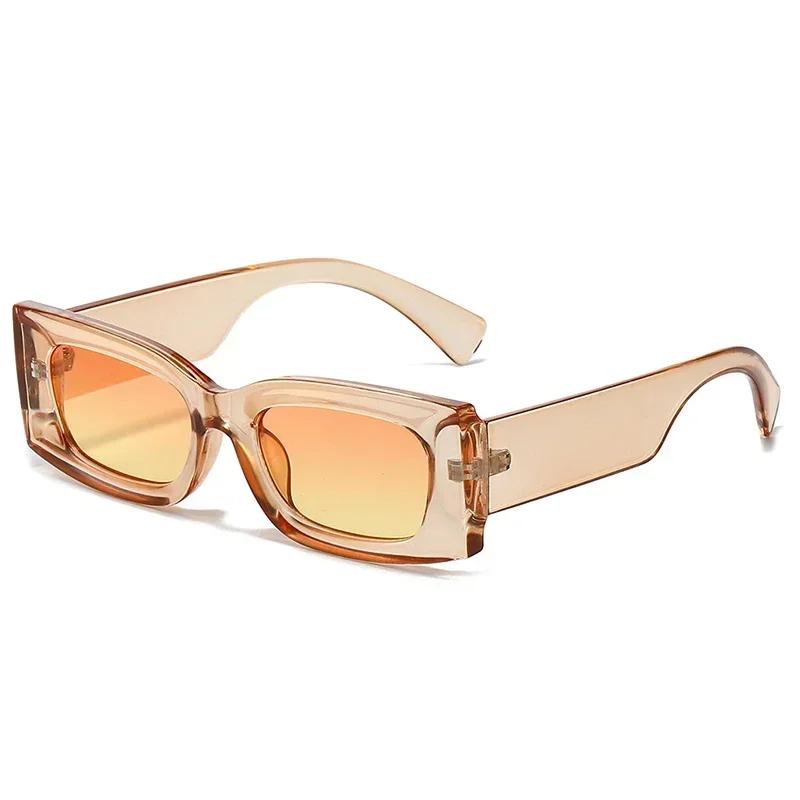  Ins Popular Fashion Square Candy Color Women Sunglasses Retro Gradient Yellow Men Shades UV400 Sun Glasses