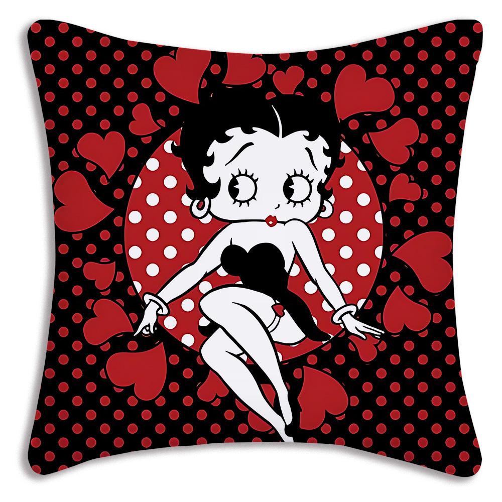 Cute B-Bettys Girl Boops Pillow Covers Cartoon Sofa Decorative Home Double-sided Printing Short Plush Cute Cushion Cover