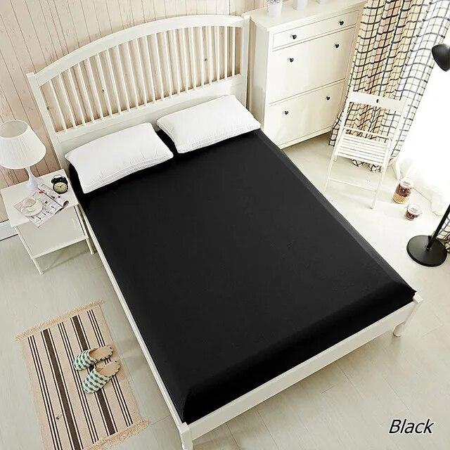 Mattress Cover Fitted Sheet With Elastic Band Bed Sheets Bedding Linens Queen King Size Bedsheet 90/150/160X200CM Black Horse