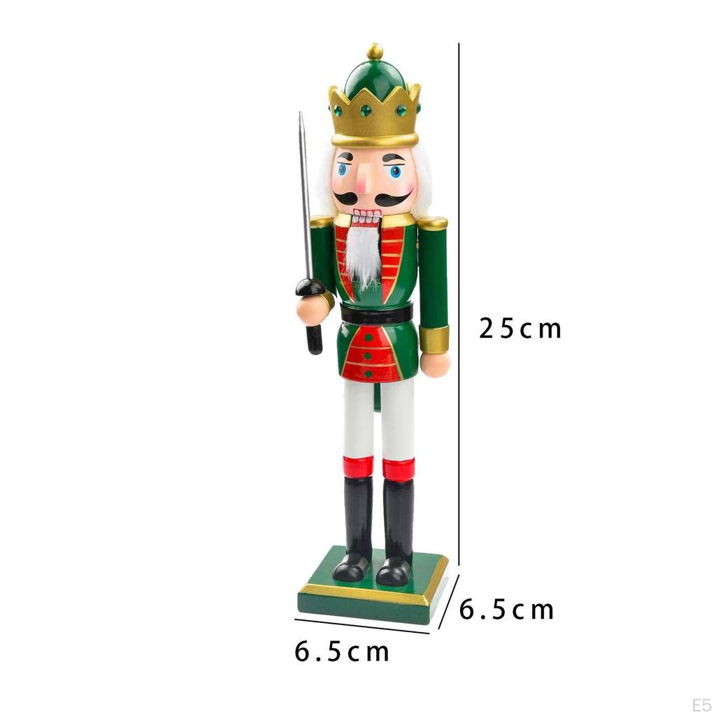 10 Inch Christmas Nutcracker Ornament, Wooden Figurine, Decorative Decoration