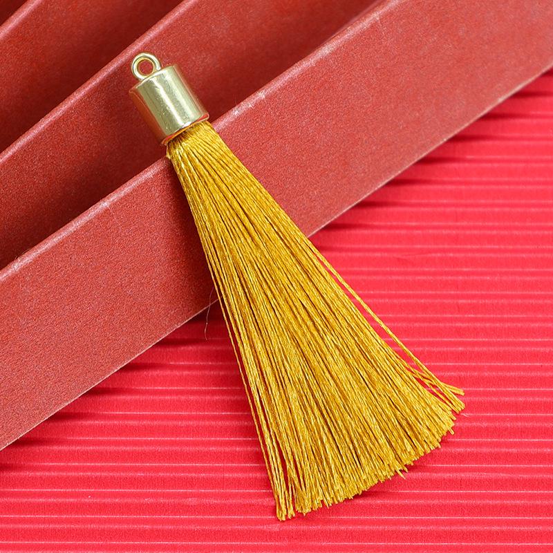 Gold Tassel Hat Pendant: 6cm Festive Spike for DIY Hair Ornaments, Earrings, or Bookmark Accessories.